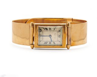 CARTIER 18K Gold Cuff Wristwatch