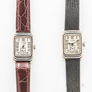 Two Illinois Watch Co. "Futura" Wristwatches, both in 14kt gold-filled cases, 17-jewel, caliber 207 movements, dia. 23 mm.