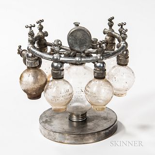 Tabletop Six-globe Nebulizer or "Globe Multinebulizer," Battle Creek, Michigan, late 19th century, nickel-plated base with central glob