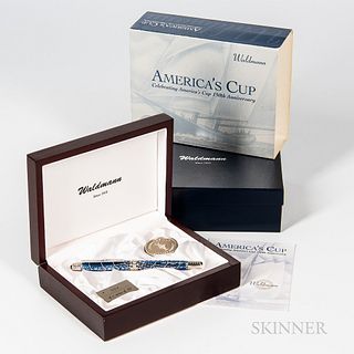 Limited Edition Waldmann "America's Cup" Rollerball Pen, no. 004/100, with inner and outer boxes.