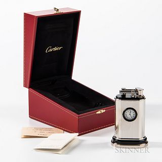 Cartier Limited Edition Table Lighter Watch, no. 265/1000, with box and certificate.