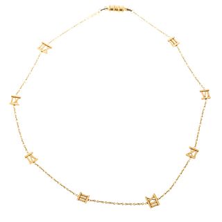 A Tiffany & Co Atlas Open Numeral Necklace in 18K