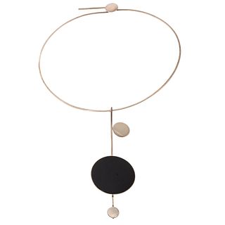 A Betty Cooke Mid Century Design Onyx Necklace