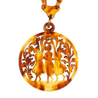Antique Necklace Featuring The Three Muses