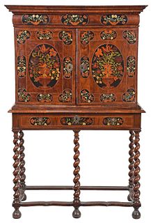William and Mary Walnut Cabinet on Stand