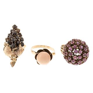 A Collection of Vintage Gemstone Rings in Gold