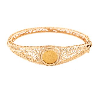 A 14K Bracelet with 1990 1/20 Chinese Gold Panda