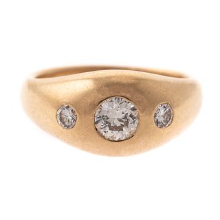 An 18K Yellow Gold Diamond Gypsy Set Ring