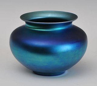 Stueben Blue Aurene Vase