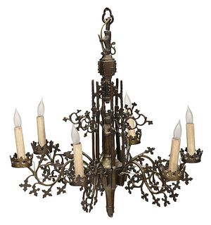 Gothic or Gothic Style Six Light Chandelier