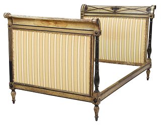 Directoire Paint Decorated Upholstered Bedstead