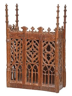Fine Gothic or Gothic Style Carved Oak Reliquary