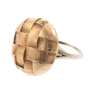 A Textured Woven Ring in 14K Yellow Gold
