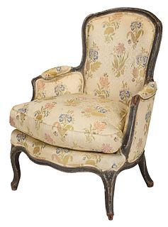 Louis XV Carved and Painted Bergere
