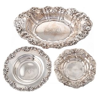Three Pieces of Art Nouveau Sterling Hollowware