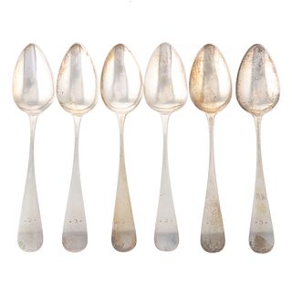 Six Early Philadelphia Coin Silver Spoons