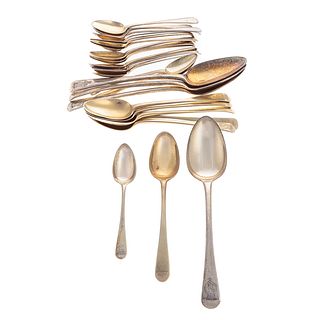 Collection George III Silver-Gilt Armorial Spoons