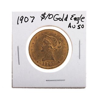 1907 $10 Liberty Gold Eagle AU50