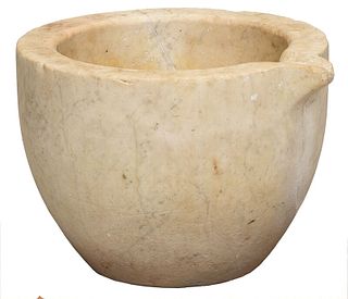 Very Large Carved Marble Mortar