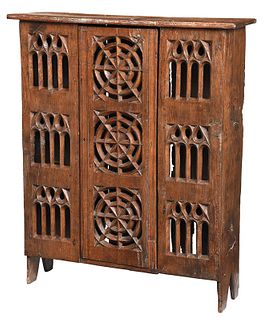 Very Rare Gothic or Tudor Carved Oak Cupboard