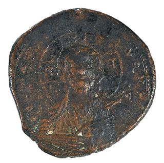 Bronze Follis Depicting Christ 