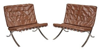 Pair Vintage Mies Van Der Rohe Barcelona Chairs
