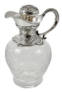 Gorham Etched Glass and Sterling Decanter
