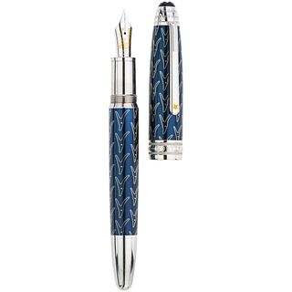 FOUNTAIN PEN MONTBLANC MEISTERSTÜCK SOLITAIRE LEGRAND LE PETIT PRINCE. RESIN, LACQUER AND 18K GOLD 