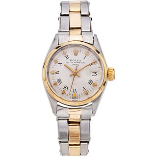ROLEX OYSTER PERPETUAL DATE LADY. STEEL AND 14K YELLOW GOLD. REF. 6516, CA. 1966 - 1967