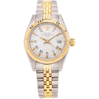 ROLEX OYSTER PERPETUAL DATE LADY. STEEL AND 14K YELLOW GOLD. REF. 6917, CA. 1983 - 1984