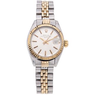 ROLEX OYSTER PERPETUAL DATE LADY. STEEL AND 14K YELLOW GOLD REF. 6916, CA. 1978-1979