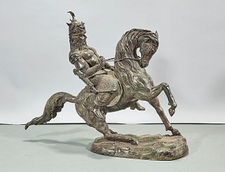 Metal Equestrian Sculpture