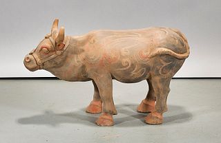 Chinese Painted Pottery Ox