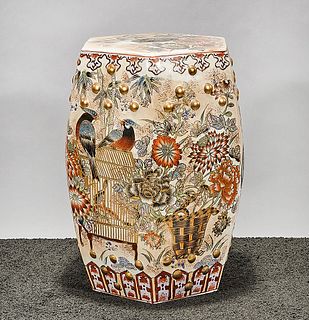 Chinese Enameled Porcelain Hexagonal Garden Seat