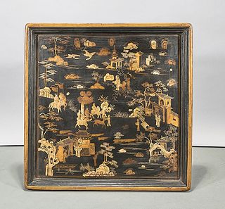 Chinese Painted Lacquer Tray