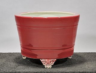 Chinese Red Glaze Porcelain Jardiniere