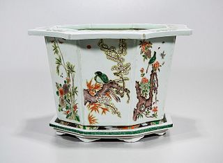 Chinese Enameled Porcelain Octagonal Jardiniere