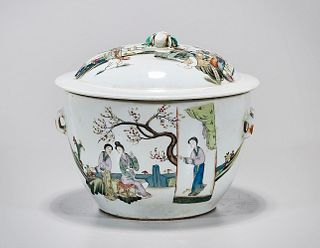 Chinese Enameled Porcelain Covered Pot