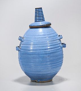 Chinese Glazed Ceramic Covered Jar