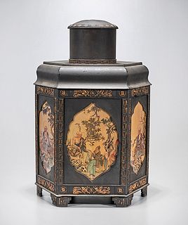 Chinese Covered Hexagonal Metal Container