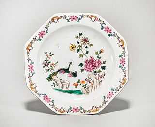 Chinese Enameled Porcelain Octagonal Dish