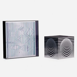 Victor Vasarely, Sir Ris; Untitled (two works)
