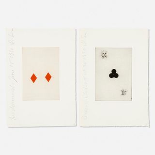 Donald Sultan, Diamonds and Clubs from the Playing Cards portfolio (two works)