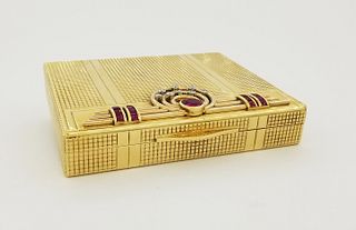 14K Gold Tiffany & Co Ruby & Diamond Compact
