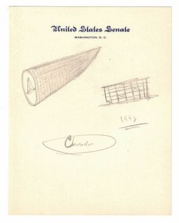 John F Kennedy Senate Letterhead Pencil Doodle