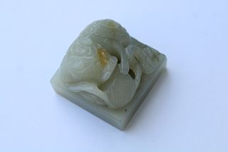 Chinese Jade Foo Lion Figural Seal