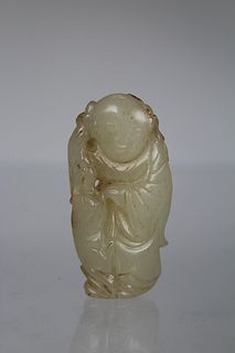 Carved Chinese Jade Figural Pendant