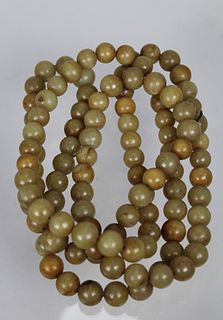 Chinese Carved Jade Necklace