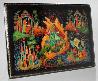 Signed, Handpainted Russian Lacquered Box