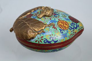 Chinese Cloisonne Pomegranate Form Covered Box